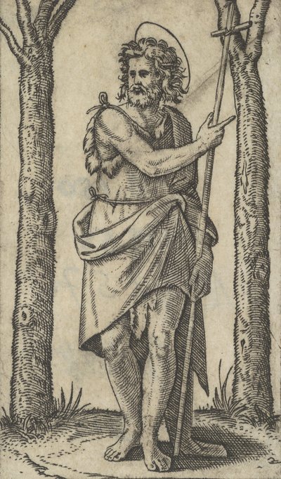 يوحنا المعمدان يحمل عصا ، من سلسلة 'Piccoli Santi' Small Saints ، ... ، كاليفورنيا. 1500-1527. بواسطة ماركانتونيو رايموندي