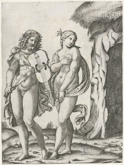 يلعب Orpheus على الكمان قبل أن يذهب Eurydice إلى العالم السفلي بواسطة ماركانتونيو رايموندي