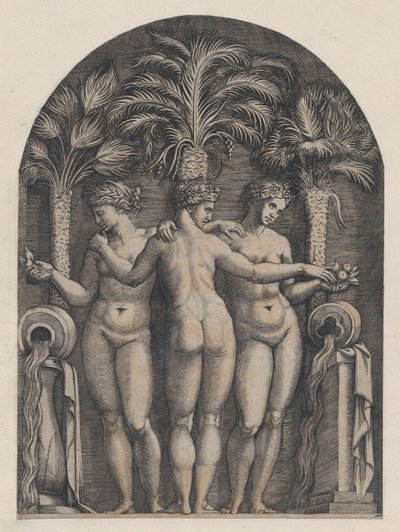 مرآة العظمة الرومانية: النعم الثلاث ، كاليفورنيا. 1500-1534. ، كاليفورنيا. 1500-1534. بواسطة ماركانتونيو رايموندي