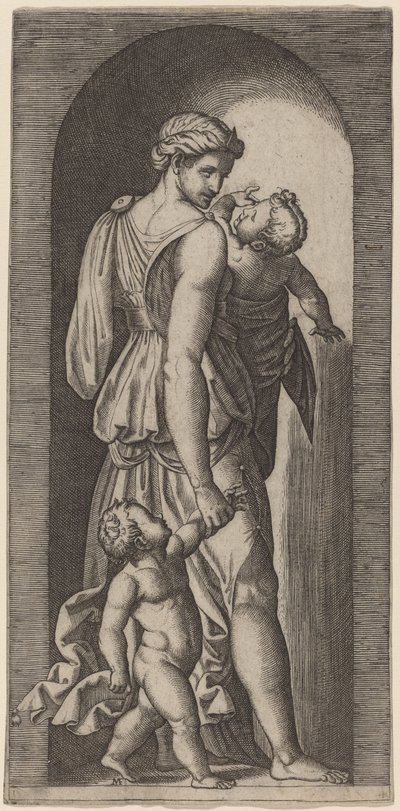 صدقة بواسطة Marcantonio Raimondi بعد رافائيل