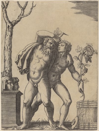 شاب وقديم الباشانت بواسطة من المحتمل أن يكون Marcantonio Raimondi بعد رافائيل بعد جوليو رومانو