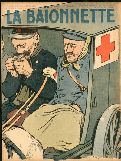 غلاف "" La Baionnette "، Satirique en Colours بواسطة مارسيل أمابل لاعب خط الوسط كابي