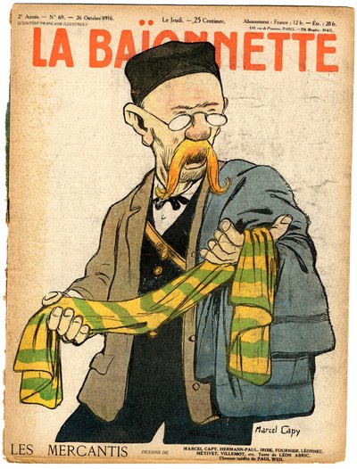 غلاف "" La Baionnette "، Satirique en Colours بواسطة مارسيل أمابل لاعب خط الوسط كابي