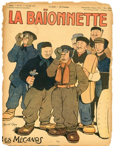 غلاف كتاب "La Baionnette" ، ساخر بألوان بواسطة مارسيل أمابل لاعب خط الوسط كابي