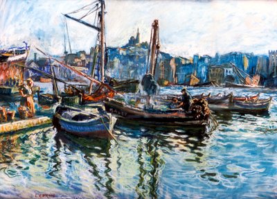 الميناء في مرسيليا ، c1920 بواسطة مارسيل ليبرين
