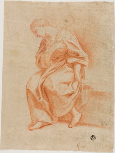 امرأة جالسة في الملف الشخصي بواسطة Marcantonio Franceschini