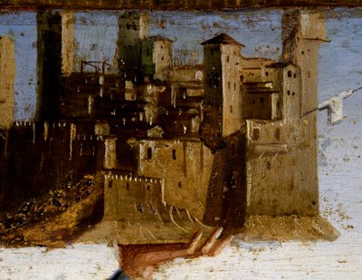 مادونا والقديسين ، تفاصيل بريدلا للقديس أدريان بواسطة ماركو بالميزانو (حوالي 1460-1539) ، كنيسة القديس فرنسيس ، ماتيليكا ، ماركي ، إيطاليا ، التفاصيل بواسطة ماركو بالمزانو