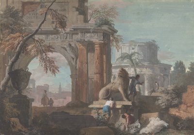 Capriccio مع الآثار الرومانية ، كاليفورنيا. 1700-1730. بواسطة ماركو ريتشي