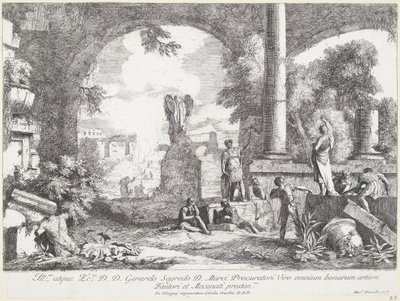المناظر الطبيعية مع الآثار المناظر الطبيعية (عنوان المسلسل) تجربة Varia Marci Ricci Pictoris Prestantissimi (...] (عنوان السلسلة) بواسطة ماركو ريتشي
