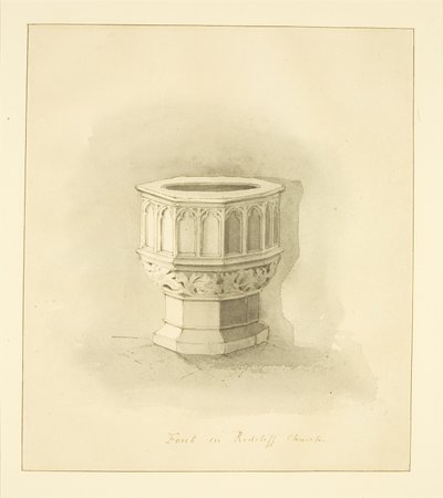 Font in Redcliffe Church (pencil & watercolor on paper) بواسطة منازل ماركوس هـ