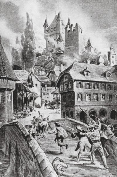 إحراق قلعة وادنشويل في عام 1804 (ليثو) بواسطة مارغريت (بعد) دوفاستون
