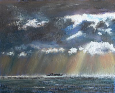Squall near Lonely Ship، 2020 (باستيل) بواسطة مارجو ستاركي