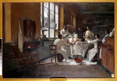 البروفيسور إدموند ديلورم (1847-1929) يصف تقشير الرئة للأطباء المتدربين في لوحة فال دي جريس بواسطة مارغريت ديلورم (1876-1946). 1894. باريس ، متحف دو فال دي جريس - البروفيسور إدموند ديلورم (1847-1929) يُظهر القشرة الرئوية بواسطة مارجريت آن روز ديلورم