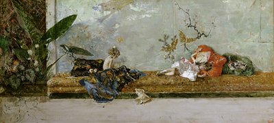 أطفال الفنانين ، ماريا لويزا وماريانو ، في الغرفة اليابانية ، 1874 بواسطة ماريا فورتوني