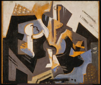 التكعيبية الساكنة باللونين الأزرق والرمادي ، حوالي عام 1917 (زيت على ظهر السفينة) بواسطة ماريا بلانشارد