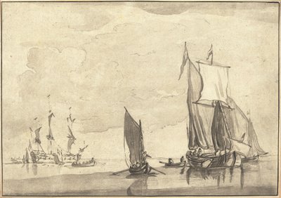 المناظر البحرية بواسطة Maria Catharina Prestel after Willem van de Velde the Younger