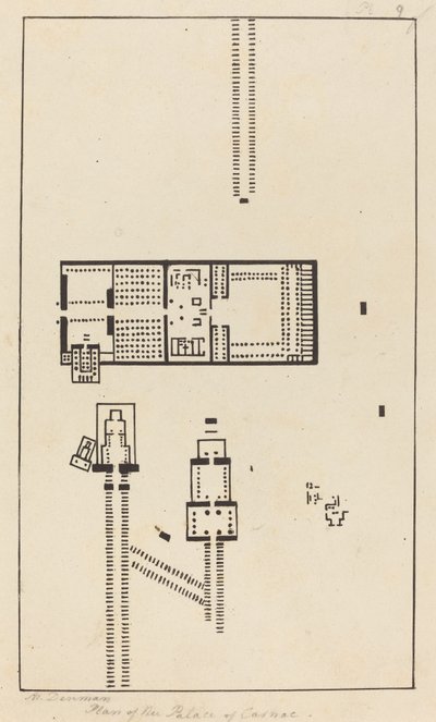 مخطط قصر كارناك بواسطة Maria Denman after John Flaxman