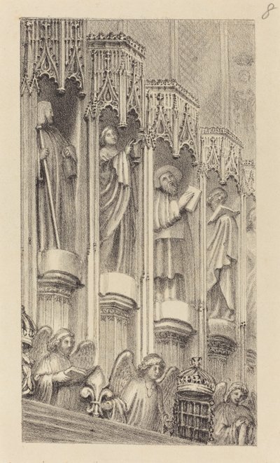 تماثيل في الهندسة المعمارية لمصلى هنري السابع ، وستمنستر أبي بواسطة Maria Denman after John Flaxman