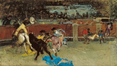 مصارعة الثيران. بيكادور الجريح - فورتوني ، ماريا (1838-1874) - 1867 - زيت على قماش - 80.5x140.7 - متحف كارمن تيسين ، ملقة بواسطة ماريانو فورتوني