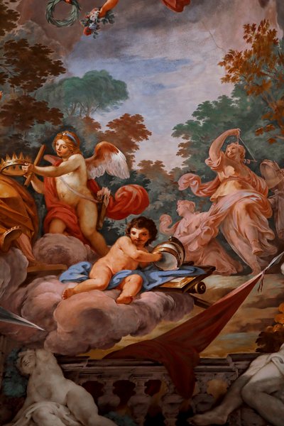 رحب كوكب المشتري برومولوس في أوليمبوس. تفاصيل "تأليه رومولوس" 1775-1779 ، جصية بواسطة ماريانو روسي