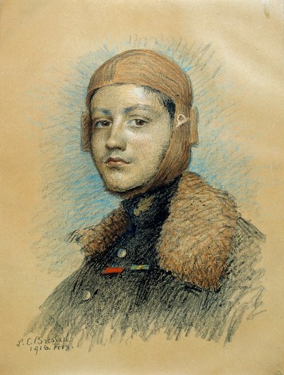 صورة لجورج جينيمر (1894-1917) ، طيار حربي فرنسي. رسم لشهر فبراير 1916. رسم لماري لويز كاثرين بريسلاو (1856-1928) ec.suis. بواسطة ماري لويز كاثرين فروكلاف