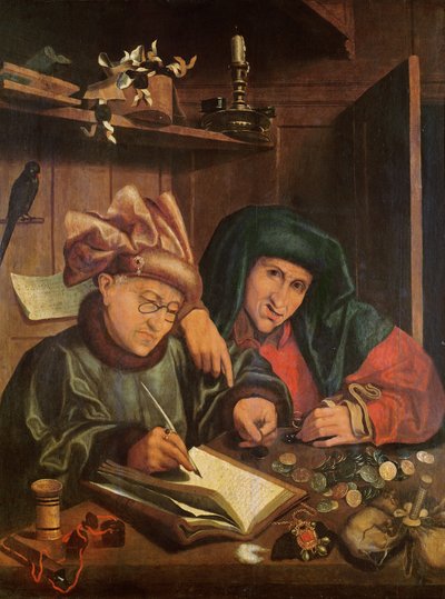 المقرضون المال بواسطة Marinus van Roejmerswaelen