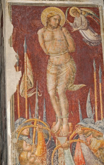 St Sebastian, fresco by Mariotto di Nardo, Church of Santa Maria Maggiore, Florence (UNESCO World Heritage List بواسطة ماريوتو دي ناردو