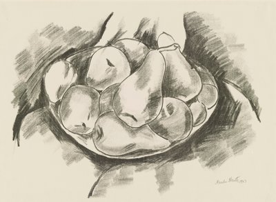 صحن من التفاح والكمثرى بواسطة Marsden Hartley