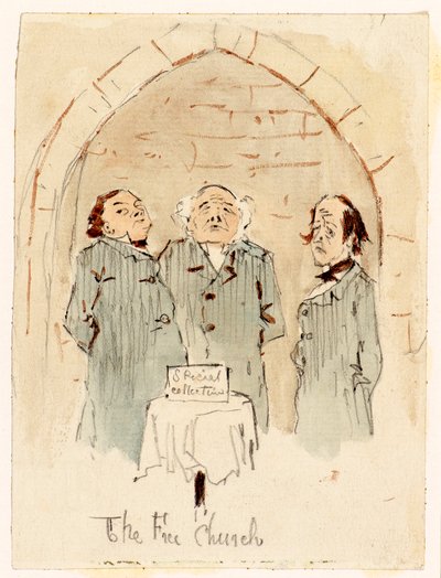 الكنيسة الحرة (قلم رصاص وألوان مائية) بواسطة مارتن 