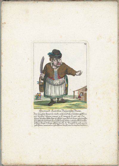 Dwerg Gertraud Knörtzlin ، حوالي 1710 غيرترود كنورتزلين ، بايجيريش ديرن (العنوان على الكائن) Il Callotto resurcitato أو خزانة صغيرة مفروشة حديثًا (عنوان السلسلة) بواسطة مارتن إنجلبرخت (منسوب إلى)