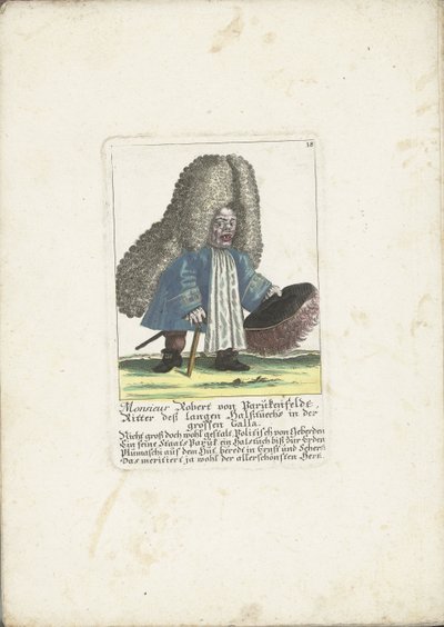 The Dwerg Robert von Parukenfeldt ، حوالي 1710 السيد روبرت فون باروكينفيلدت ، فارس من قماش العنق الطويل في جريت جالا (العنوان على الكائن) Il Callotto resurcitato أو خزانة صغيرة مفروشة حديثًا (عنوان السلسلة) بواسطة مارتن إنجلبرخت (منسوب إلى)