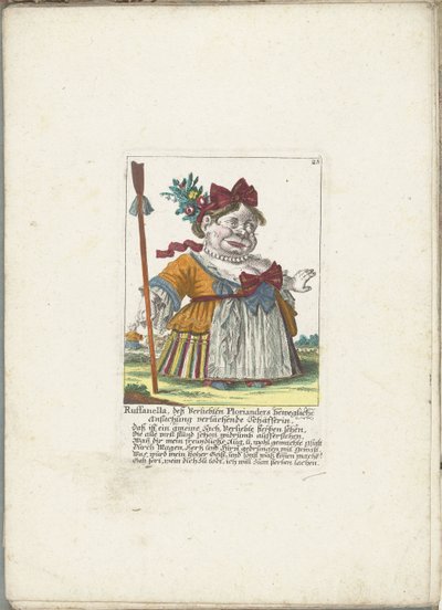 دي دويرج روفانيلا في دور راعية ، حوالي 1710 روفانيلا ، راعية تضحك على طلب Ploriander المتحرك (العنوان على الكائن) Il Callotto resurcitato أو خزانة صغيرة مفروشة حديثًا (عنوان السلسلة) بواسطة مارتن إنجلبرخت (منسوب إلى)