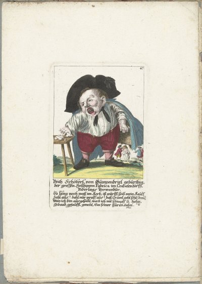 The Dwerg Veith Schöberl von Gümpendriel ، حوالي 1710 ولد Veith Schöberl von Gümpendriel ، كبير Hollhippen Fabrica في Crabatendörffl ، قريب Niderlag (العنوان على الكائن) Il Callotto resurcitato أو خزانة صغيرة مفروشة حديثًا (سلسلة ti بواسطة مارتن إنجلبرخت (منسوب إلى)