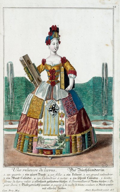 Metier: غلاف كتاب. نقش لمارتن إنجلبريخت (1684-1756) ، في "" التجمع الجديد للمانوفريز habilles "" القرن الثامن عشر ، ألمانيا. باريس ، الفنون الزخرفية بواسطة مارتن إنجلبرخت