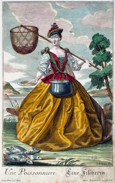 ميتيير: سمكة. نقش لمارتن إنجلبريخت (1684-1756) ، في "" التجمع الجديد للمانوفريز habilles "" القرن الثامن عشر ، ألمانيا. باريس ، الفنون الزخرفية بواسطة مارتن إنجلبرخت