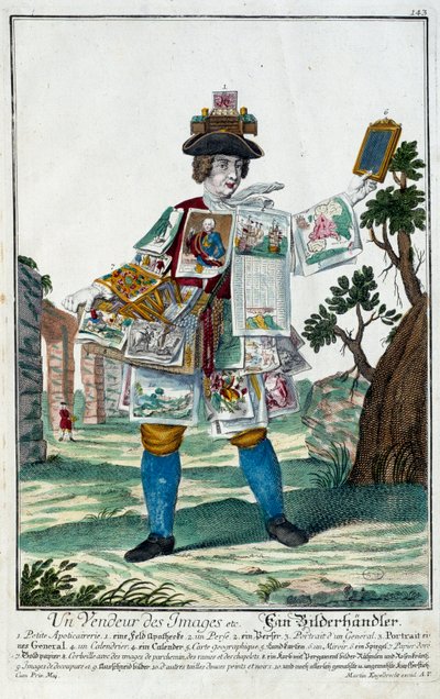 Metier: بائع صور. نقش لمارتن إنجلبريخت (1684-1756) ، في "" التجمع الجديد للمانوفريز habilles "" القرن الثامن عشر ، ألمانيا. باريس ، الفنون الزخرفية بواسطة مارتن إنجلبرخت