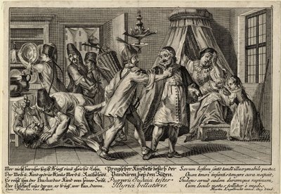 Pandurs يزورون اليهود ، حوالي 1756 بواسطة مارتن إنجلبرخت