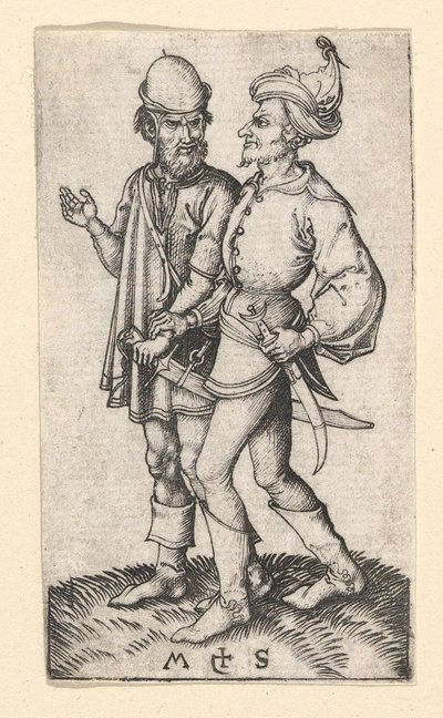 اثنين من الأتراك ، كاليفورنيا. 1435-1491. بواسطة مارتن شونجاور
