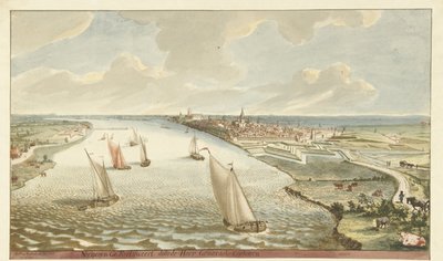 منظر للتحصينات بالقرب من نيميغن آن دي وال Nymegen محصن بواسطة Sir Generael Coehoorn (العنوان على الكائن) بواسطة مارتينوس بيركينبوم