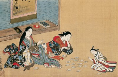 أوراق لعب النساء ، بواسطة ماروياما أوكيو (1733-1765) ، لوحة حريرية بأسلوب أوكييو-إي ، اليابان بواسطة ماروياما أوكيو