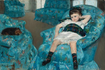 فتاة صغيرة على كرسي أزرق ، 1878. بواسطة ماري كاسات