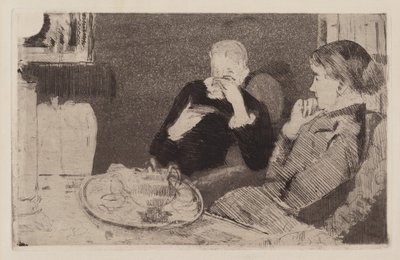 ليديا ووالدتها في الشاي ، 1882. بواسطة ماري كاسات