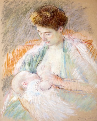 الأم روز ترضع طفلها ، c.1900 (باستيل على ورق) بواسطة ماري كاسات