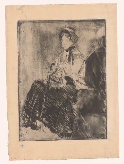 امرأة جالسة مع مظلة المظلة بواسطة ماري كاسات