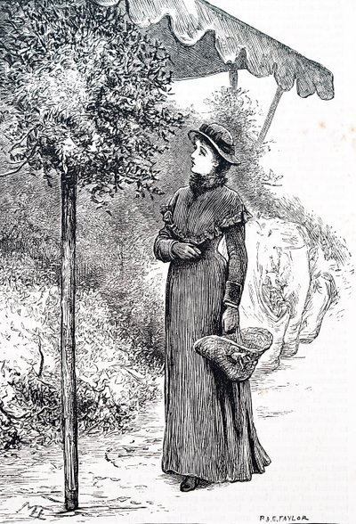امرأة تشتري هولي لاستخدامها في زينة عيد الميلاد. بقلم ماري إلين إدواردز (1838-1934) فنانة إنجليزية بواسطة ماري إلين إدواردز