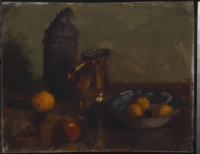 الحياة الساكنة مع الفاكهة ، c.1900 (زيت على قماش مركب على لوح صلب) بواسطة ماري هيستر ريد