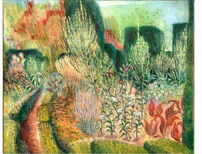 Great Dixter: Topiary and Paths ، 2003 (زيت على ظهر السفينة) بواسطة ماري كوبر