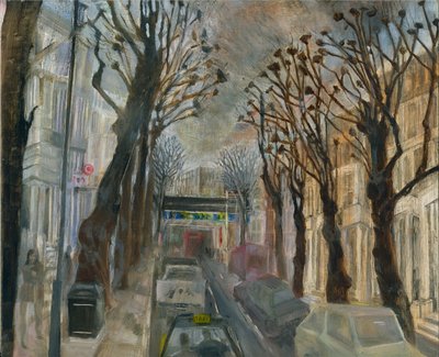 إغلاق Ladbroke Grove: 3. من حدائق أكسفورد ، 2021 (زيت على ظهر السفينة) بواسطة ماري كوبر
