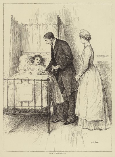 رسم توضيحي لقصة ممرضة ، بقلم هونور مورتن بواسطة Mary L. Gow