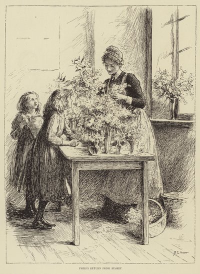 رسم توضيحي لقصة ممرضة ، بقلم هونور مورتن بواسطة Mary L. Gow